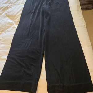 Alex Evenings Black Knit Wide-Leg Pants With Silver Sparkles Elastic waist